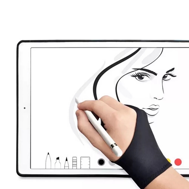 Advanced 3-Layer Anti-Fouling Lightweight Paper Sketching Gloves for Tablet Drawing Prevent Accidental Touch & Sweat Absorbent