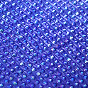 F001 kain bordir spandeks berkilau pernikahan kain berlian imitasi kristal Glitter kelas atas