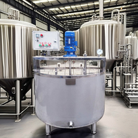 Cuve de mélange verticale en acier inoxydable pour équipement de cuisson de jus alimentaires et de boissons, avec agitateur, chauffage et moteur AC (Capacité 1200L-5000L)