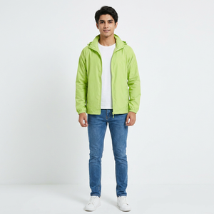 Men's Custom Plus Size Winter Windbreaker Jacket Breathable Waterproof <b>Canvas</b> Logo Printed Hood Hidden Fur Button Knitted Design - Product Image 1