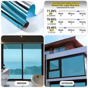 Película de Vinilo <span class=keywords><strong>para</strong></span> <span class=keywords><strong>Ventanas</strong></span> con Efecto <span class=keywords><strong>Espejo</strong></span> Unidireccional Plateado, Control de Calor, Protección UV e Impermeable <span class=keywords><strong>para</strong></span> Edificios - Product Image 2