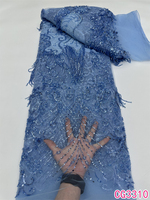 Tissu en dentelle perlée fait main de luxe 2026 pour mariée, tissu en dentelle africaine pour robe de mariée, tissu en dentelle française pour fête