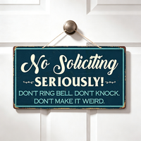 Panneau d'avertissement strict « Aucune sollicitation commerciale » en bois, 6 et 12 pouces, à suspendre, décoratif