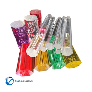 Barre en acrylique PMMA à motif pierre, éclairage LED <span class=keywords><strong>color</strong></span>é, rond/carré, haute transmission lumineuse, personnalisable, Ning E-Plastics - Product Image 3