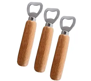 Op Maat Gemaakte Strandhouten Handvat Bierflesopener Luxe Ronde Houten Flesopener Barware Accessoires - Product Image 5