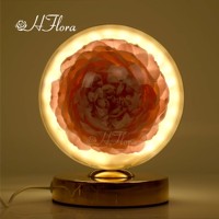 Lampe à fleurs de pivoines Hflora, coffret cadeau pour la remise des diplômes et la fête des mères, éclairage LED écologique, pivoines éternelles décoratives préservées