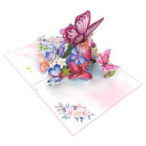 3D Flower Butterfly Birthday Card for Valentines Day, Anniversary, <strong>Thinking</strong> of <strong>You</strong>, All Occasions. - Product Image 3