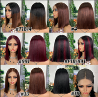 Peluca Bob SDD 2x6 con Cierre, 100% Cabello Humano, Color Natural, Sin Pegamento, Liso Extremo