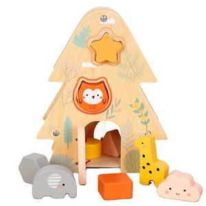 Montessori Wooden Geometric Sorter Big Tree Wisdom Smart House Building Blocks Educational Toys for Children Kids Boys Girls - Product Image 2