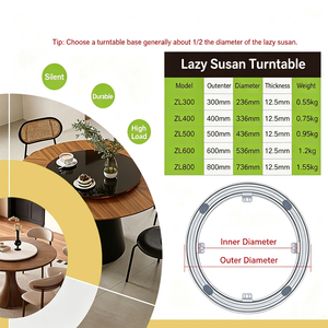 Modern Stainless Steel <b>Swivel</b> Plate Rotating <b>Table</b> Base Round Revolving Track Dining <b>Table</b> Accessory With Mounting Clips - Product Image 2