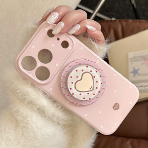Coque de téléphone mignonne à pois pour fille avec miroir cœur et support magnétique, antichoc et protectrice pour <span class=keywords><strong>iPhone</strong></span> 17 16 15 14 13 <span class=keywords><strong>Pro</strong></span> <span class=keywords><strong>Max</strong></span> - Product Image 6
