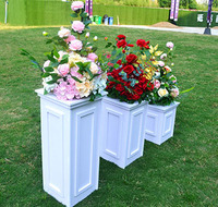 Colonne Romaine Carrée en PVC, Accessoire de Mariage, Présentoir Guide de Chemin pour Fête, Décoration de Socle de Banquet de Mariage