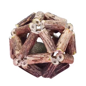 Giocattolo palla di legno infusa erba gatta: giocattolo da masticare interattivo cavo per macinare i denti dei gatti e giocare da soli - Product Image 1