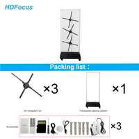 Ventilateur Holographique 3D LED Haute Résolution avec Entrée HDMI, Ventilateur Publicitaire 65cm 75cm 100cm 180CM, Projecteur d'Hologramme 3D