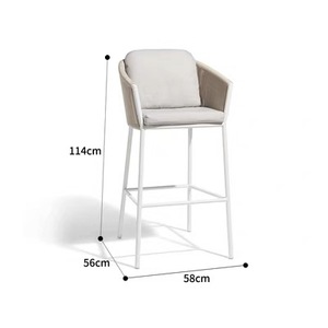 Conjunto de Sillas de Bar de Aluminio y Mimbre para Jardín, Comedor, Gimnasio, Restaurante, Terraza, Resort, Hotel, Muebles de Bar, Banco de Gimnasio - Product Image 6