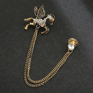 Broche à Ailes et Chaîne pour <span class=keywords><strong>Homme</strong></span>, Épingle de Revers Élégante pour <span class=keywords><strong>Costume</strong></span>, Badge Simple Accessoire - Product Image 3