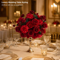 Centre de table de mariage de luxe, composition florale artificielle en soie de rose de haute qualité, faite à la main, pour la décoration d'événements