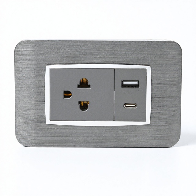 118 Type Wall Power Socket USB Type-A Type-C Charging 16A 220-250V Waterproof South America Colombia Peru PC
