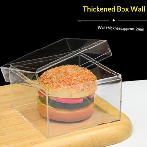 Boîte de rangement carrée transparente en plastique, conteneur transparent épais de qualité alimentaire avec couvercle pour aliments, bonbons, bijoux, étui organisateur de cadeaux - Product Image 4