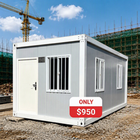 Maison conteneur modulaire préfabriquée détachable de 20 pieds, résistante au vent, pour dortoir de chantier et bureau temporaire
