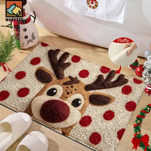 Tapis de porte à thème de Noël, tapis épais antidérapant pour l'entrée de la maison, tapis de porte pour essuyer la saleté, décoration festive pour la maison - Product Image 4