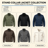 Veste Homme Décontractée Rétro à Manches Longues, Cardigan Ample, Manteau de Sport à Col Montant et Fermeture Éclair Intégrale