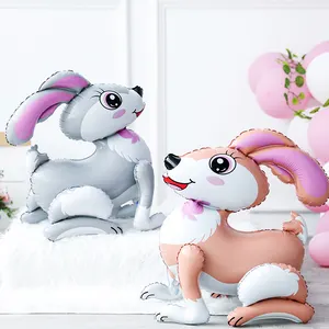 Karikatür tavşan şişme helyum Balon toptan çocuklar parti hayvan doğum günü alüminyum folyo Balon Globo paskalya tavşanı Balon