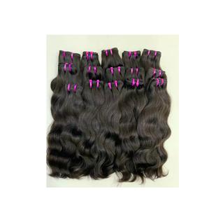 Paquets de cheveux humains vierges bruts indiens Remy de haute qualité 12A Grade Double dessiné et cuticule aligné qualité d'exportation - Product Image 1