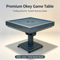 Zoyee Otomatik Katlanır Okey Oyun Masası Çift Amaçlı Yemek Masası Elektrikli Mahjong Masası Taşınabilir Metal Plastik Türkiye İsrail Dubai Orta Doğu