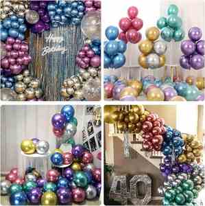 SHENGCHENG Glossy Chrome <b>Balloon</b> 12inch 2.8gram Latex Metal <b>Balloons</b> for Birthday Baby Showers Wedding Christmas <b>Decoration</b> - Product Image 5