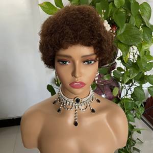 Support Custom Colored Wholesale Pixie Cut Curls <strong>Wig</strong> Cheap Short <strong>Afro</strong> Kinky Curly Human Hair Machine Made <strong>Wigs</strong> for Black Women - Product Image 2