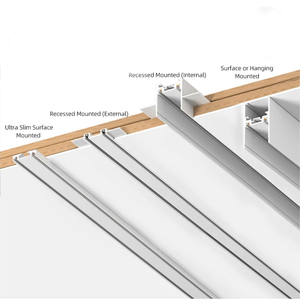 Hệ thống đèn ray từ tính siêu mỏng 48V, đèn <span class=keywords><strong>led</strong></span> âm trần gắn nổi bằng nhôm, đèn ray từ tính gắn nổi - Product Image 1