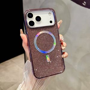 Sang Trọng Kim Cương đầy đủ bao phủ điện thoại di động trở lại Trường hợp với từ tính sạc điện thoại di động bìa cho Iphone 17 Pro Max - Product Image 6