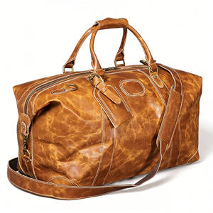 Bolsa de Viaje de Cuero Vacuno de Primera Calidad, Gran Capacidad, para Viajes de Negocios o Fin de Semana, Multifuncional, de Hombro - Product Image 1