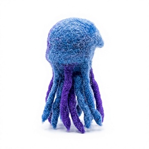 Handmade Traditional Certified Wool Jellyfish <b>Ornament</b> Blue Purple Cartoon Animal Shape Small Indoor Festive <b>Christmas</b> Wall - Product Image 4