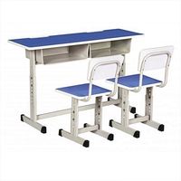 Ensemble bureau et chaise ergonomiques réglables en hauteur pour étudiants avec dossier solide pour salle de classe