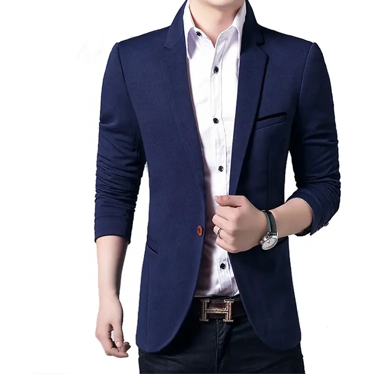 Spring Fashion Casual Formal Business Coat Long Sleeve Slim Fit Mens Jacket Blazer