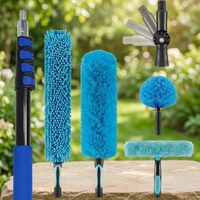 Kit de nettoyage télescopique en alliage d'aluminium pour éliminer la poussière, nettoyeur de ventilateurs de plafond, essuie-vitres multifonctionnel en PBT