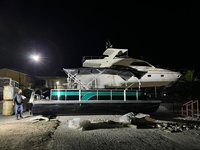 Bateau ponton en aluminium soudé certifié CE de 23 pieds (7 m) avec moteur de 150 CV, vitesse de 40-50 km/h, pour usage touristique sur lac et rivière