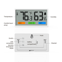 Termometer Inkubator Telur Baterai AAA Layar Besar Termometer Inkubator Telur Higrometer Layar LCD