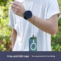 Support de téléphone universel antivol en silicone magnétique rotatif à 360° avec dragonne, taille personnalisable, pour cyclisme en extérieur