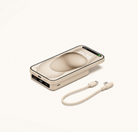 Batterie externe magnétique ultra-portable 10000 mAh, charge sans fil 15W, chargeur rapide PD, câble intégré, vente en gros OEM