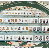 Table de jeu de Mahjong américain personnalisée avec toile d'araignée bleue d'Halloween, jeu de Mahjong à 4 couches pour jeux de société et divertissement