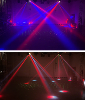 Mini projecteur de scène à 4 bras mobiles 80W, faisceau laser RGBW, bande lumineuse stroboscopique rouge vert, activé par le son, DMX512, pour KTV, bar, discothèque, fête