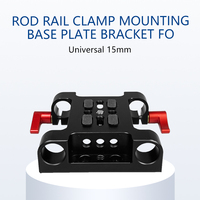 Plaque de base multifonction en alliage d'aluminium pour appareil photo avec pince de rail de 15 mm, filetages 1/4''-20 et 3/8''-16 pour rig d'épaule d'appareil photo reflex numérique