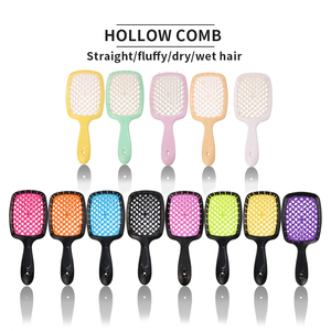 Multicolor Customized logo Hair <strong>Brush</strong> Hollowed Out Scalp Massage Comb Hair <strong>Brush</strong> ABS <strong>Detangling</strong> Vent Shower Hair <strong>Brush</strong> - Product Image 1