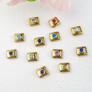 Elegante Pulsera Modular Italiana de Acero Inoxidable con Eslabones de Cristal de Piedra de Nacimiento para Mujer, Regalo de Navidad - Product Image 5