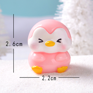 4 Stijlen Hete Verkopende Tuin Miniatuur Sneeuwvlok Hars Handwerk Standbeeld Model Roze Pinguïn 3d Figuur Speelgoed Voor Huisdecoratie