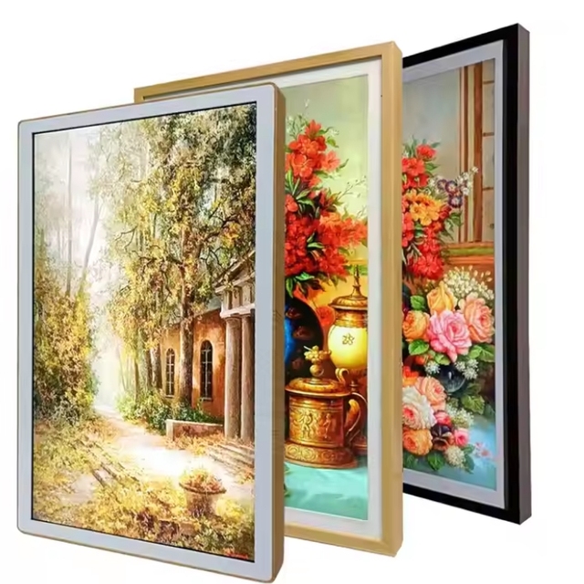 32-Inch Wooden Color LCD Digital Signage Modern Digital Photo Frame Display