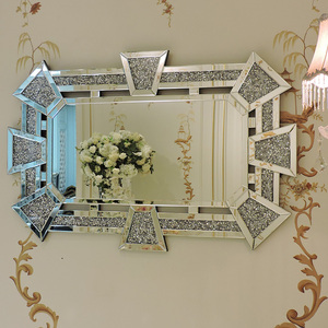 Gương Treo Tường Nghệ Thuật Trang Trí Nhà Hiện Đại <span class=keywords><strong>Sunburst</strong></span>, Gương Treo Tường Bằng Bạc Đính Kim Cương - Product Image 4